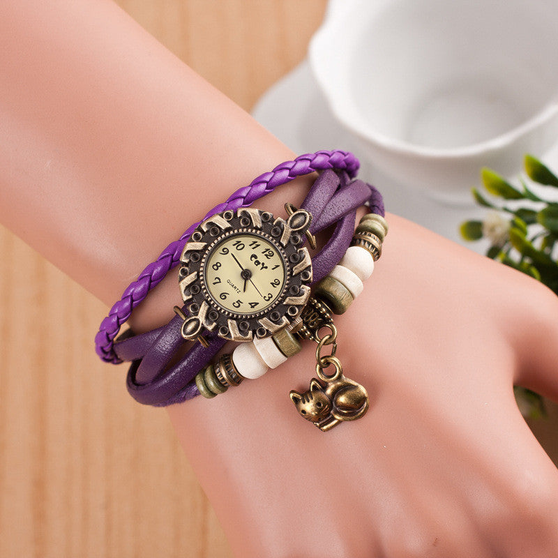 Cute Cat Multilayer Bracelet Watch