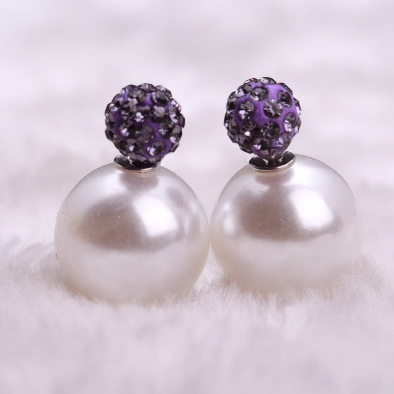 Charming Crystal Ball Pearl Earring