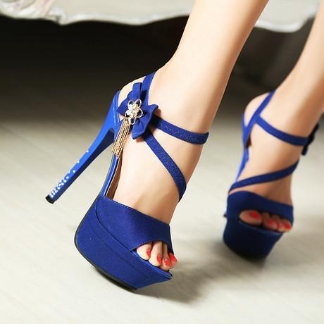 Fashionable Club Diamond Flowers High-Heeled Sandals