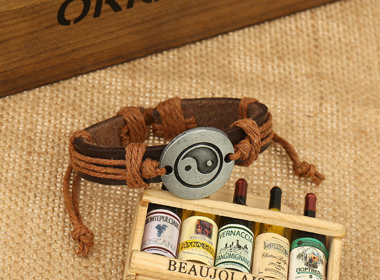 Unique Eight Diagrams Leather Bracelet