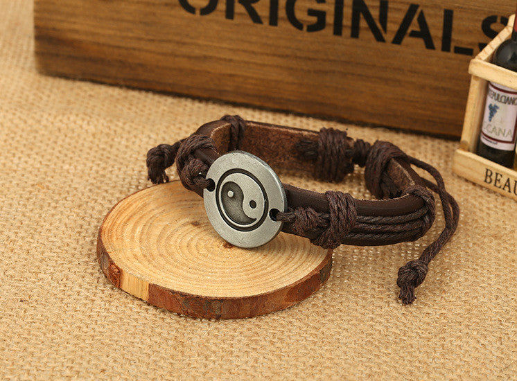 Unique Eight Diagrams Leather Bracelet