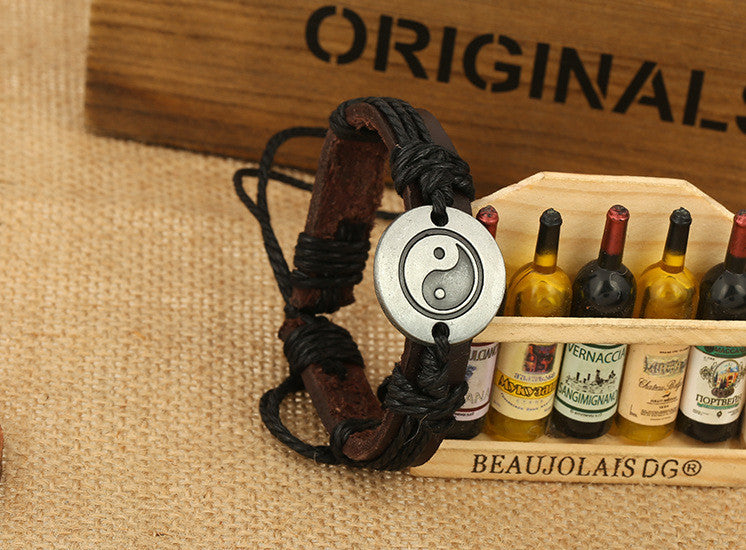 Unique Eight Diagrams Leather Bracelet