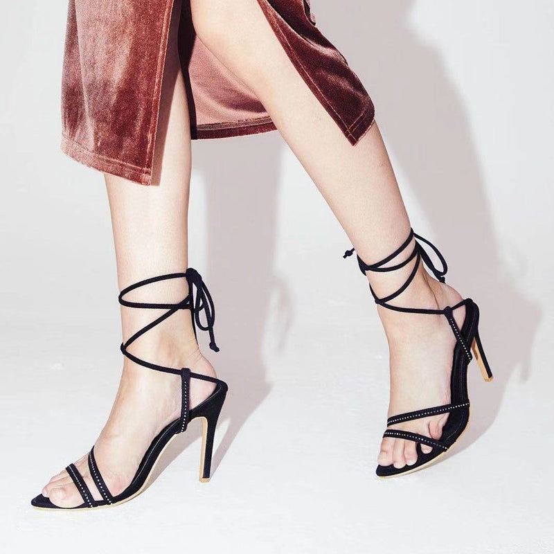 Fashion Diamond Strapping Stiletto Sandals