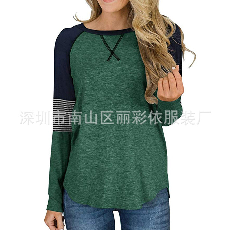 Patchwork Loose Regular Scoop T-shirt