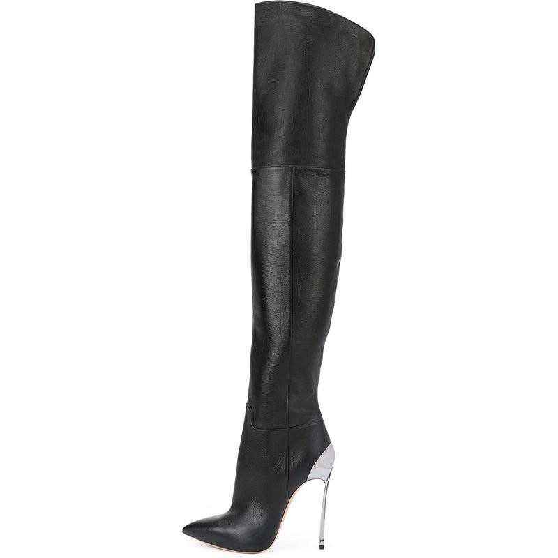 Pointed wine cup and thin heel fashion boots
