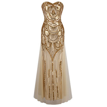 Sexy Golden sequins dress evening dress