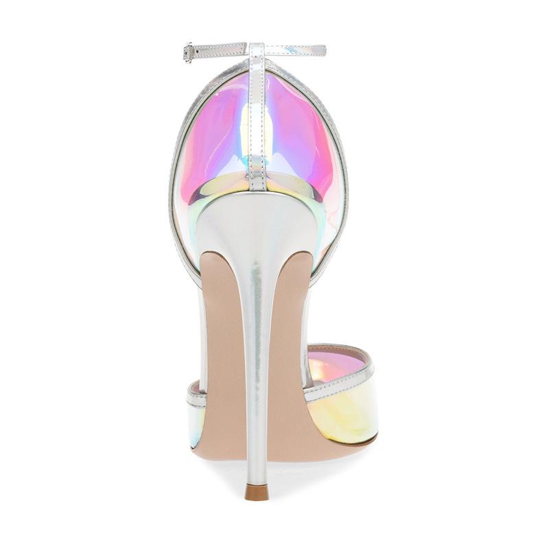 Party PVC Point Toe Buckle High Heels
