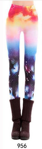 Bodycon Skinny Flower Print Sky Slim Flower Print Sport Leggings