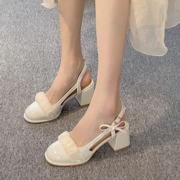White Mary Jane Open Toe Sandals