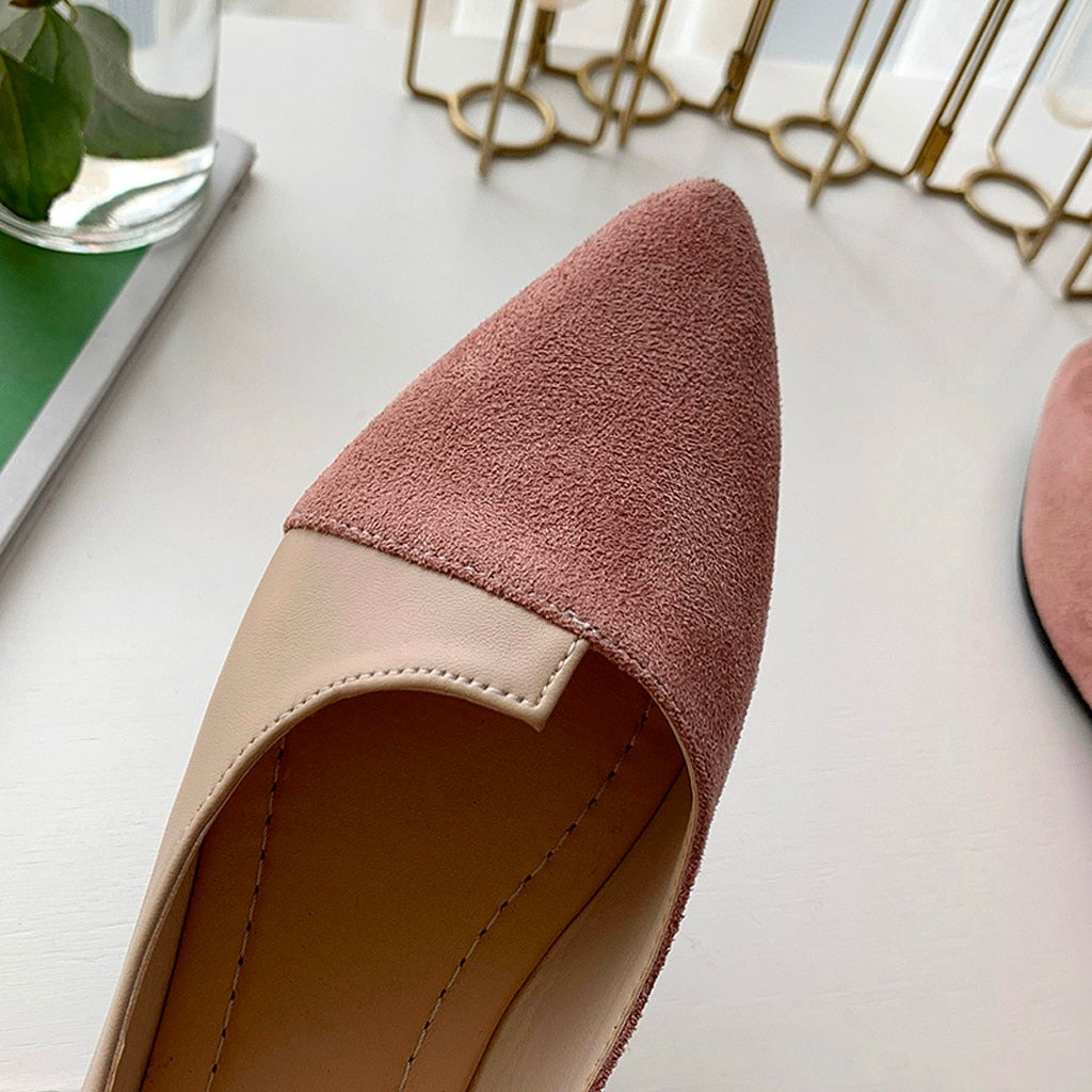 Suede Slip On Loafers Pointed Toe Flats