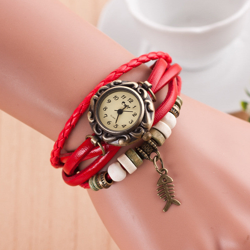 Retro Style Fish Bone Watch