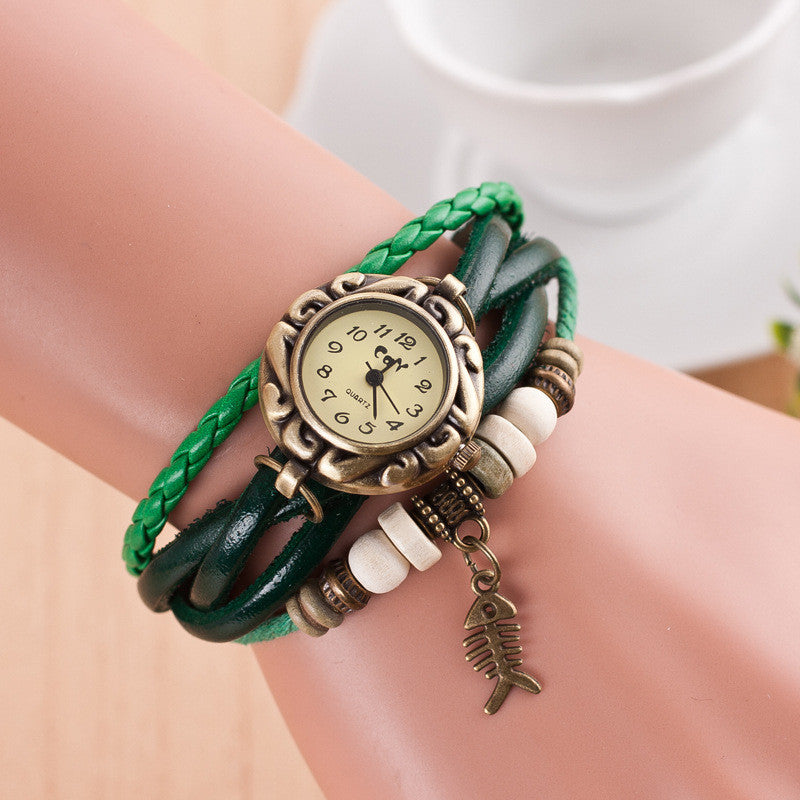 Retro Style Fish Bone Watch