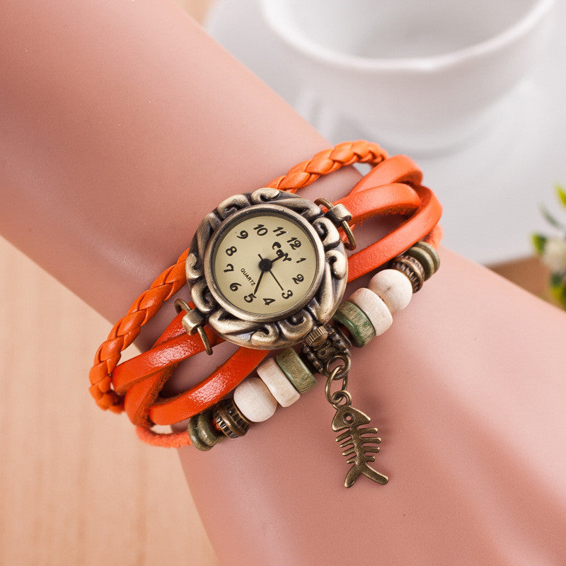 Retro Style Fish Bone Watch