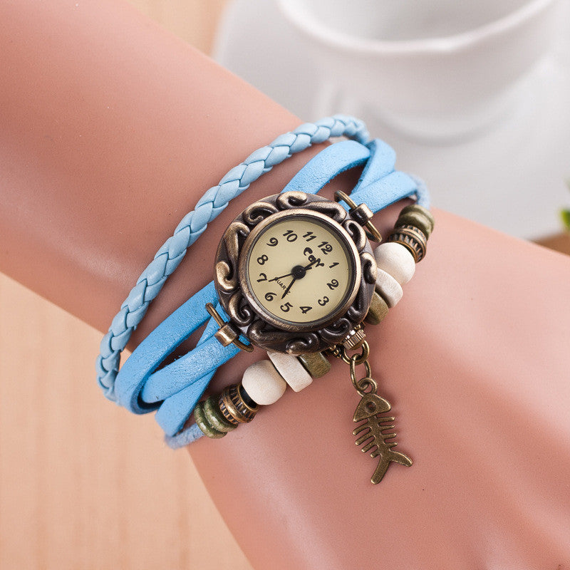 Retro Style Fish Bone Watch