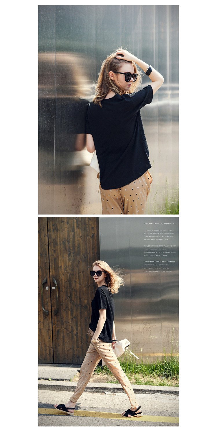 Scoop Short Sleeves Pure Color Casual Loose T-shirt - Meet Yours Fashion - 7