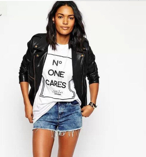 N Letters Flower Print Scoop Short Sleeves Fashion T-shirt