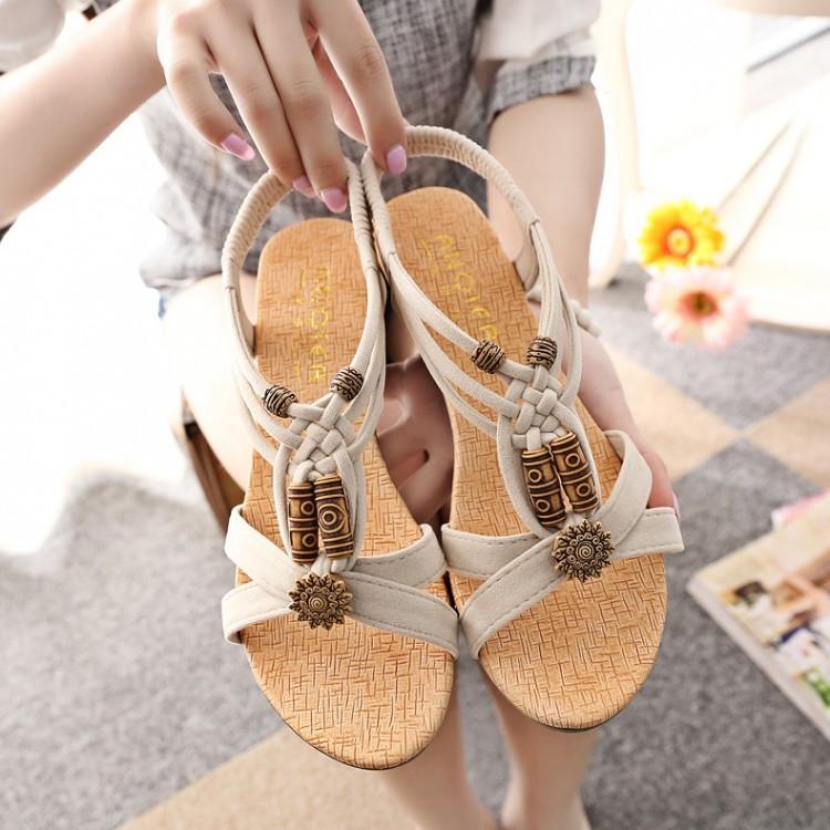 Fashion Lint Elastic Wedge Sandals