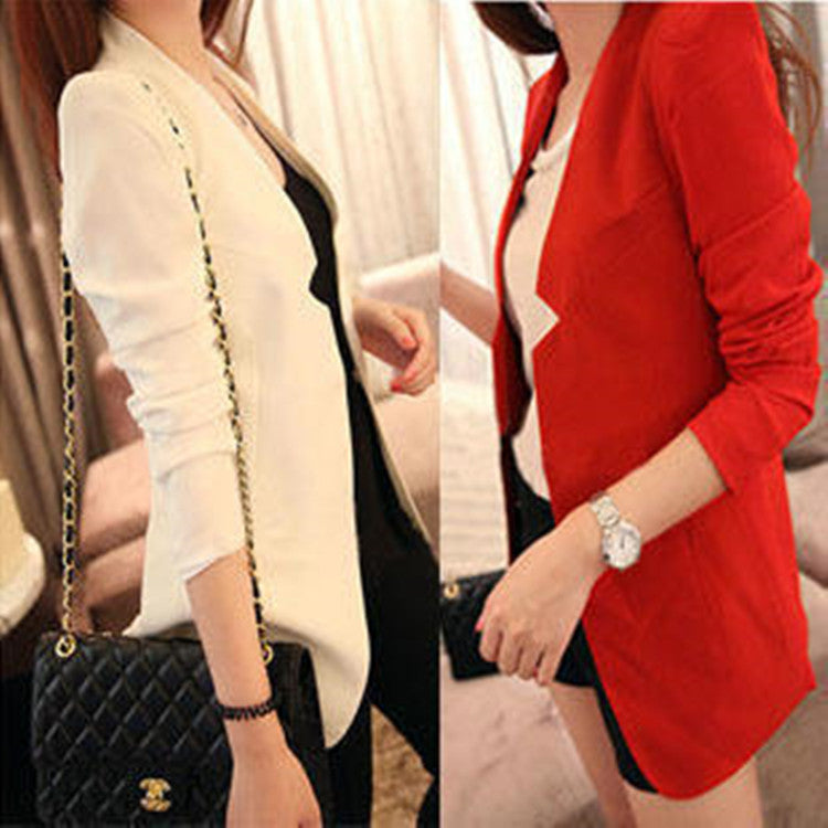 Shoulder Pads Long Sleeves Slim Short OL Blazer