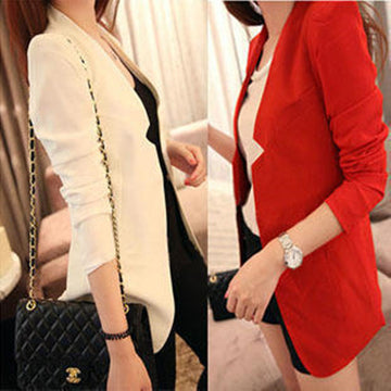 Shoulder Pads Long Sleeves Slim Short OL Blazer