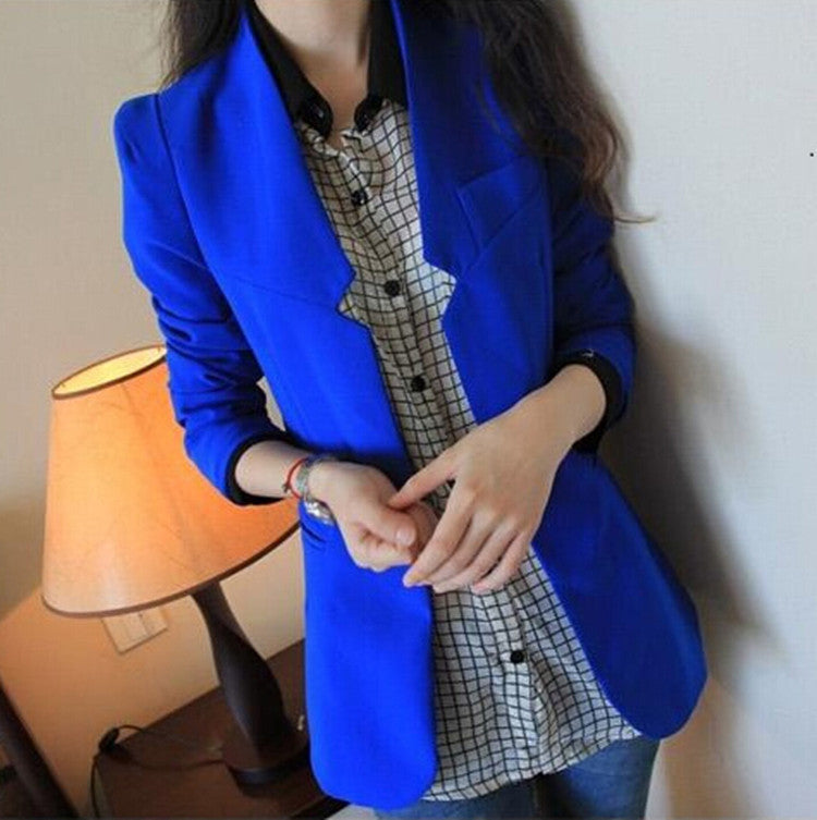 Shoulder Pads Long Sleeves Slim Short OL Blazer
