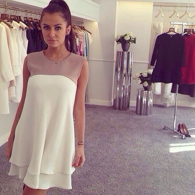 Scoop Sleeveless Ruffled Casual Patchwork Lovely Dress