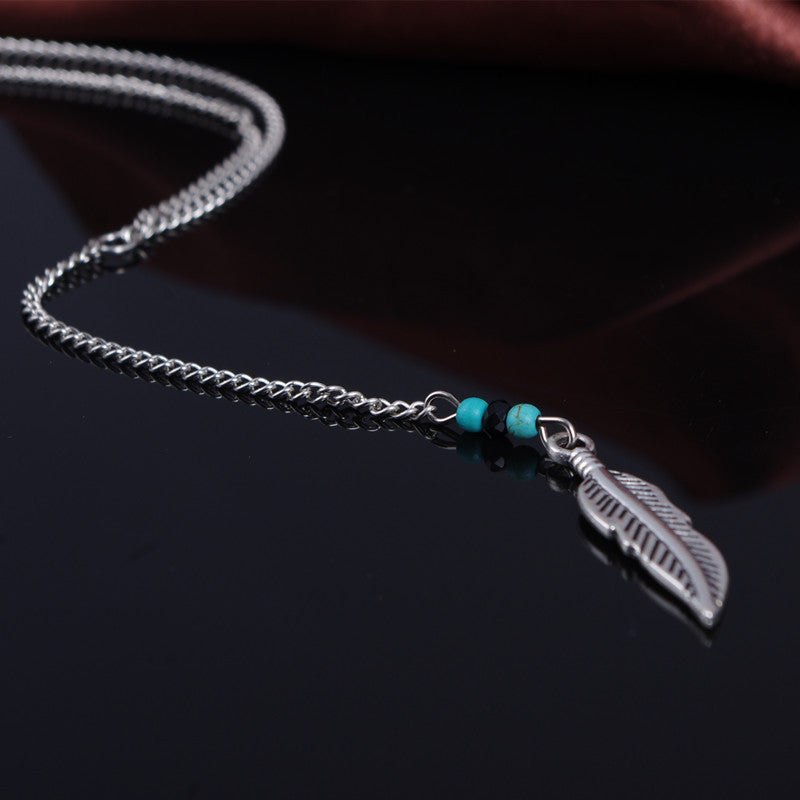 Bohemia Vintage Handmade Crystal Feather Necklace