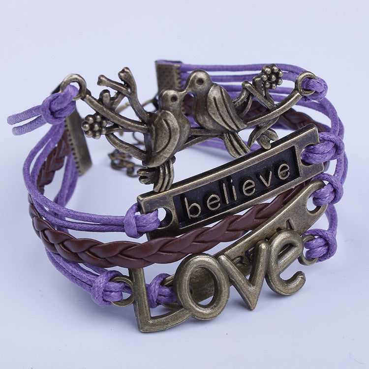 Love Birds Believe DIY Handmade Bracelet