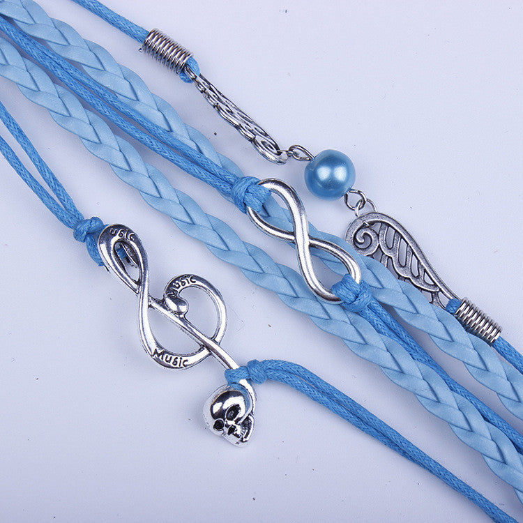 Skull Music DIY Handmade Angel Wings Bracelet