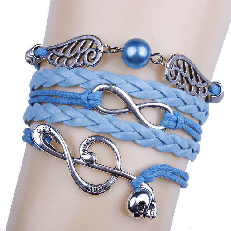 Skull Music DIY Handmade Angel Wings Bracelet