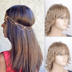 Bohemian Waves Tassel Pearl Hair Accessories