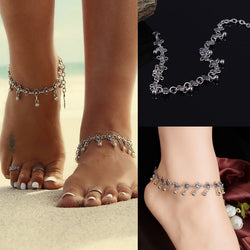 Hollow Out Carving Drop Tassel Anklet