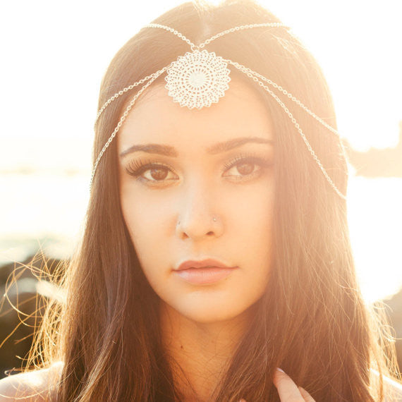 Fashion Metal Flower Tassel Hair Clips