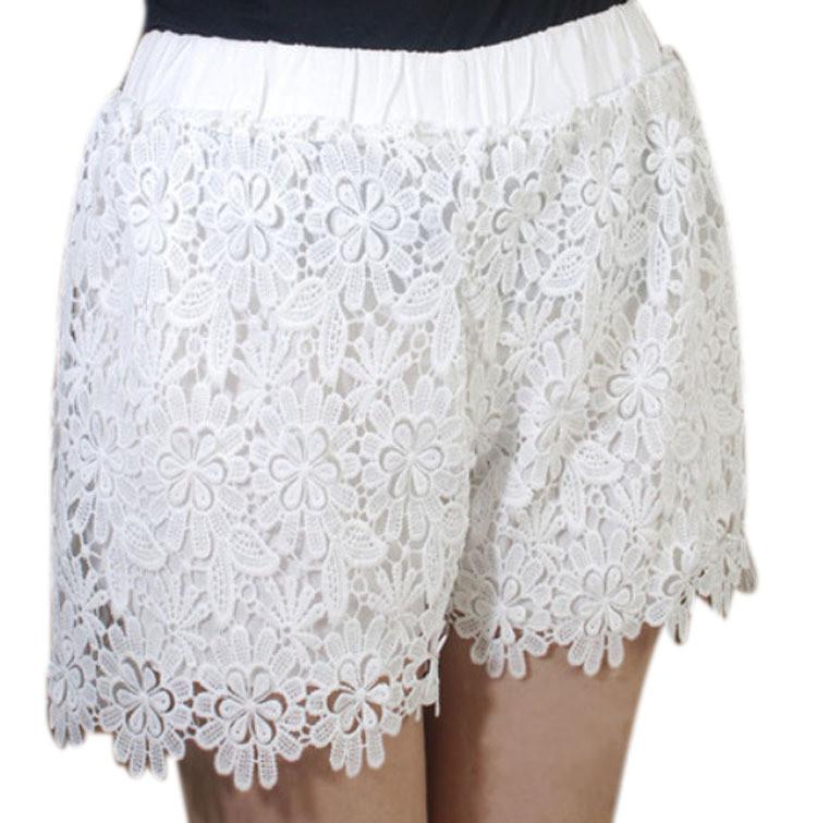 Lace Elastic High Waist Sport Hot Shorts - Meet Yours Fashion - 3