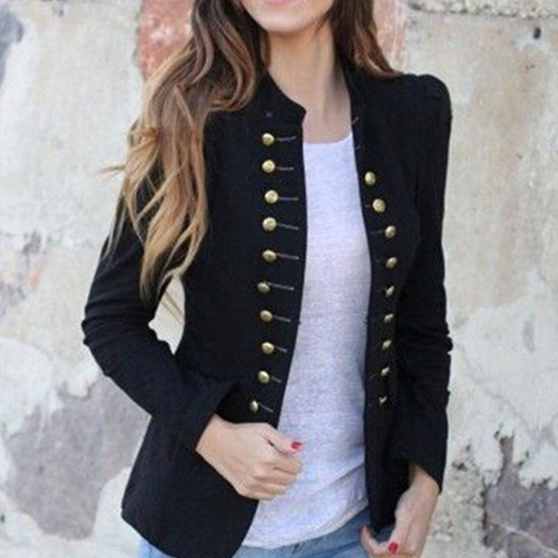 Stand Collar Double Breasted Blazer