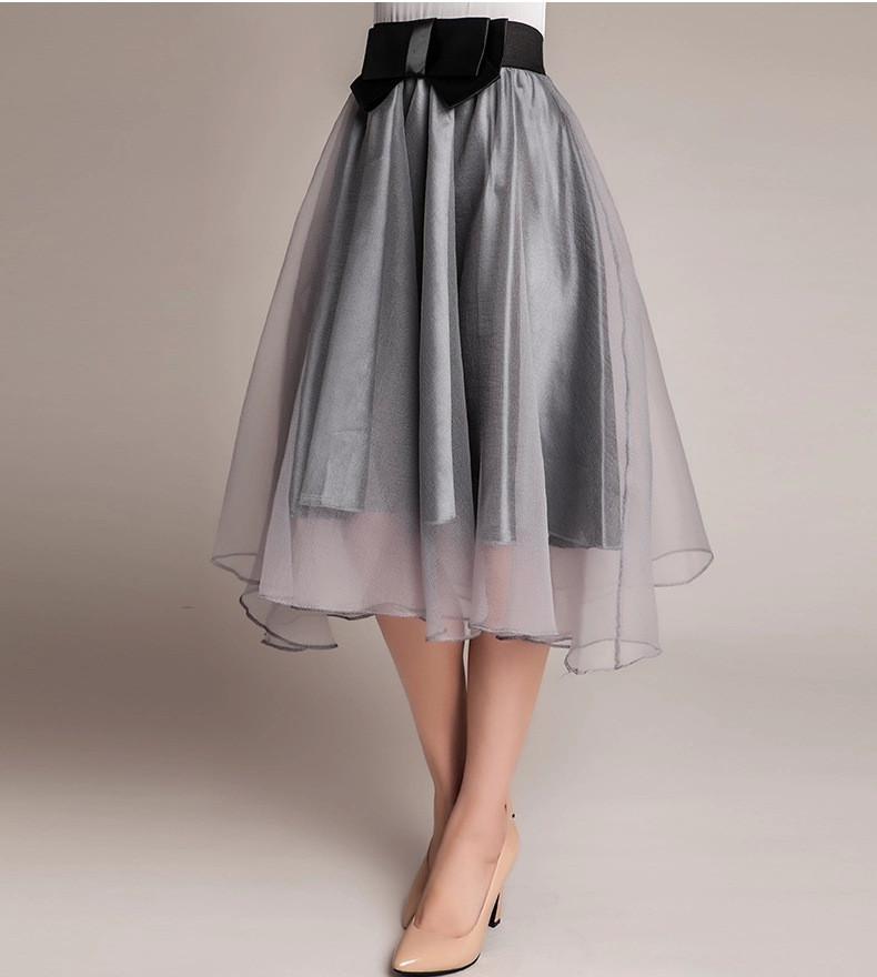 Sweet Bowknot Multi-layer A-line Pleated Tulle Skirt