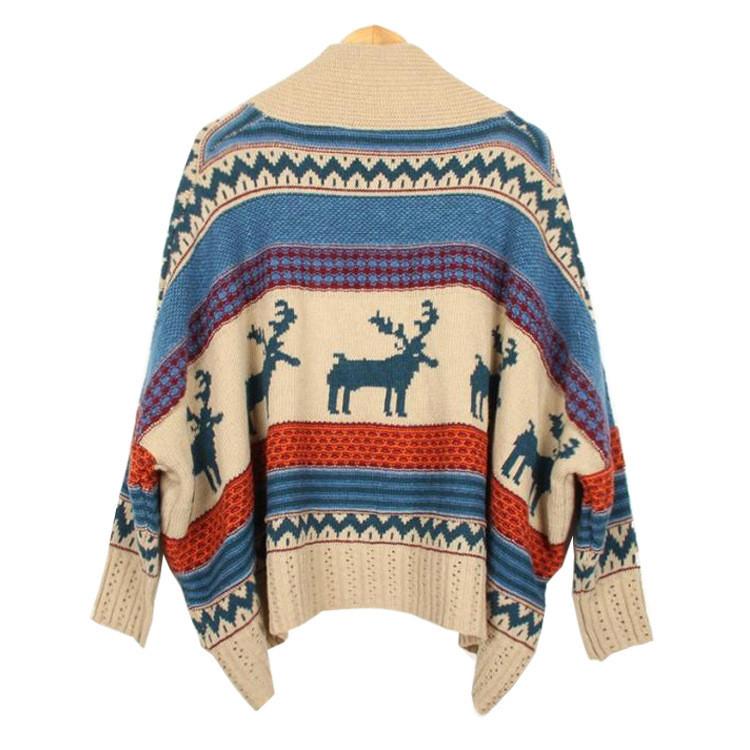 Loose Batwing Sleeves Irregular V-neck Cardigan - Meet Yours Fashion - 2