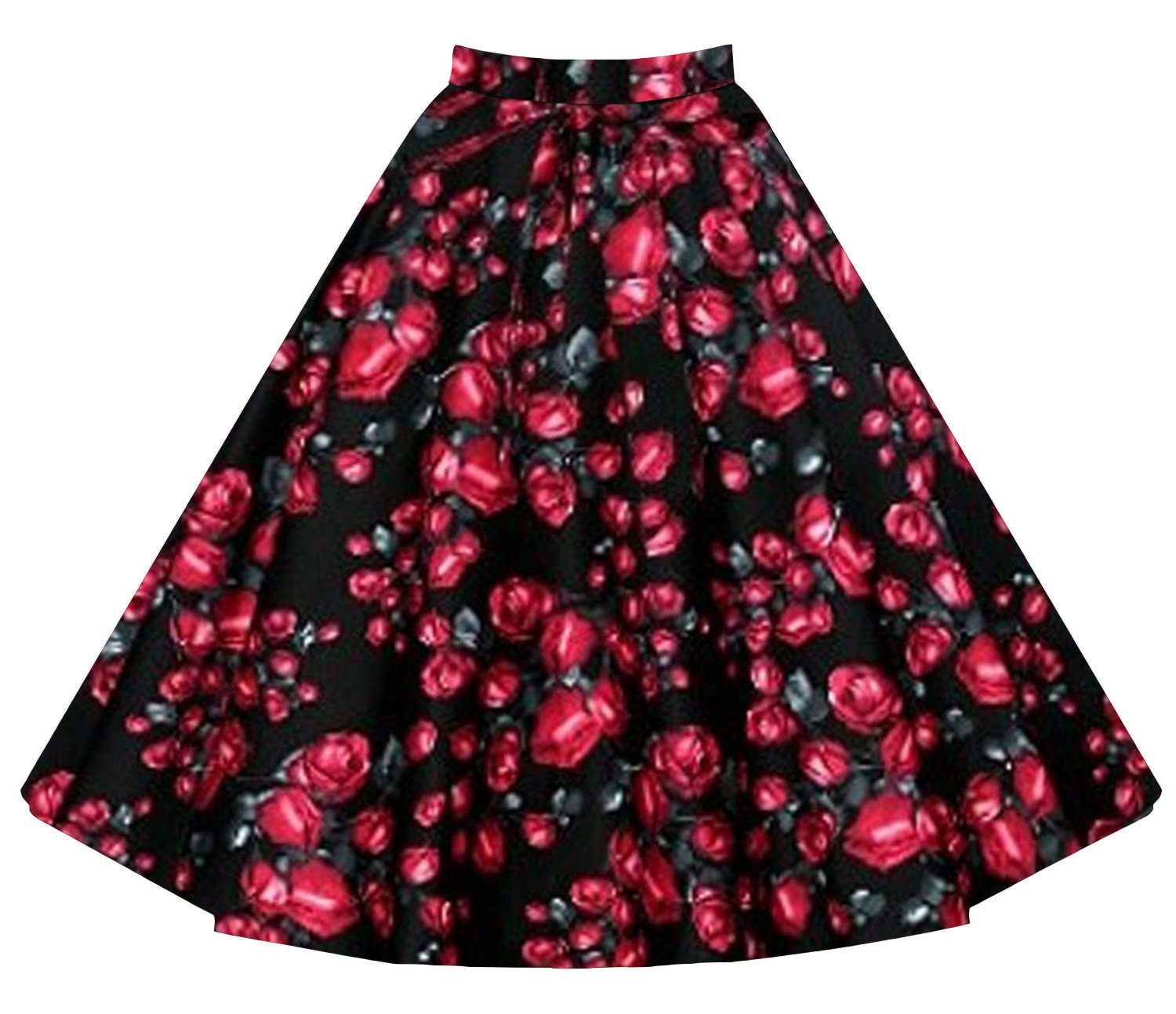 3D Flower Print Flare Ruffled Middle Skirt - Meet Yours Fashion - 6