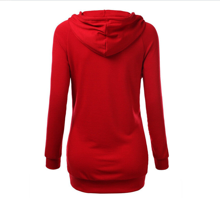 Solid Color Hooded Long Sleeve Pullover Slim Hoodie - May Your Fashion - 6