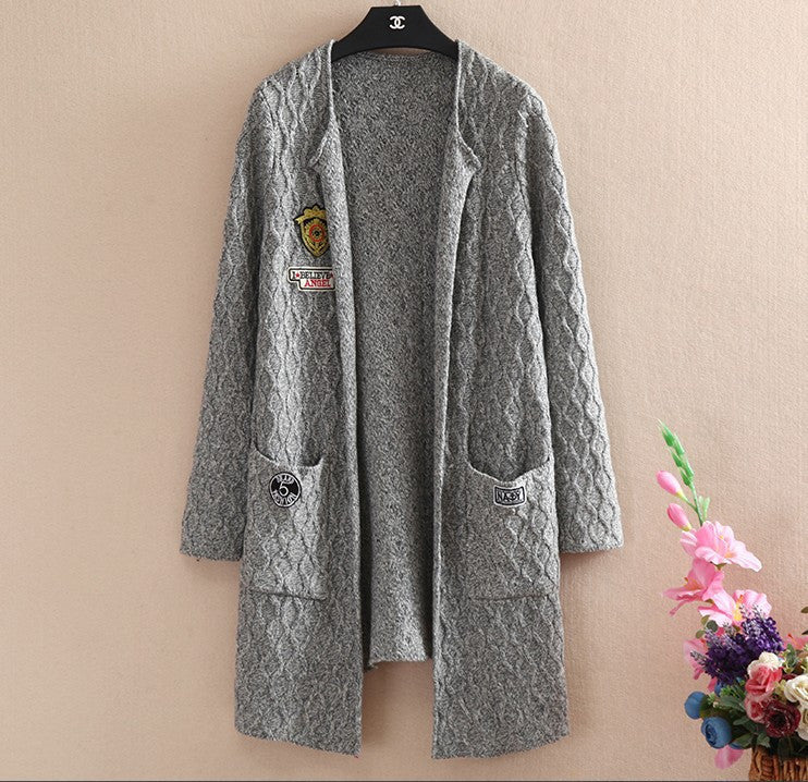Round Neck Cardigan Pockets Knit Long Sweater - May Your Fashion - 4