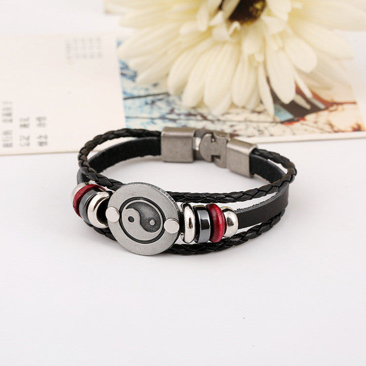 Alloy Gossip Leather Beaded Bracelet