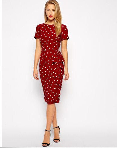 Scoop Short Sleeve Points Slim Long Dress