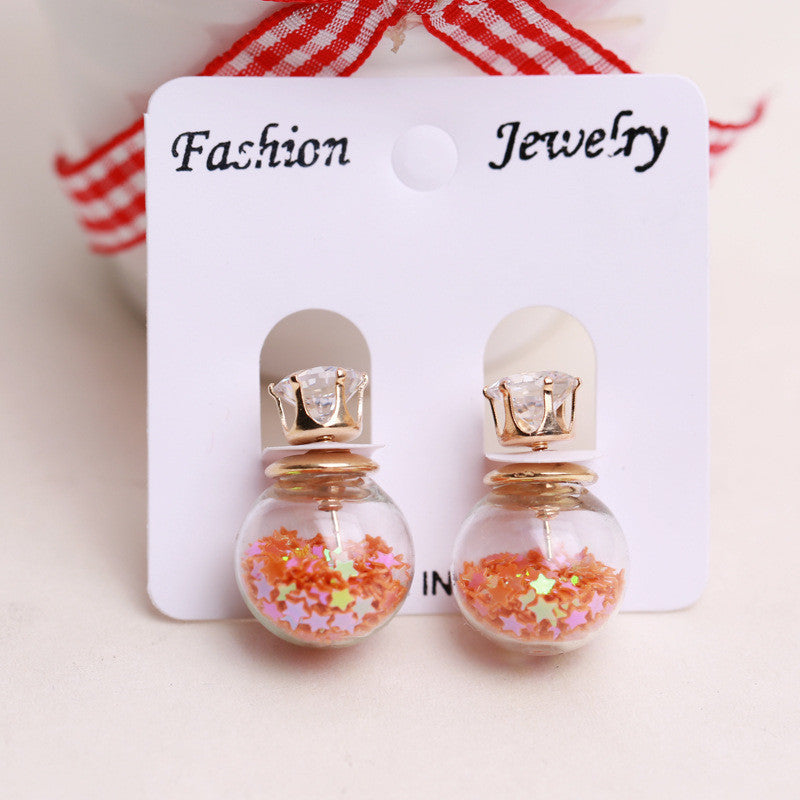 Fashion Glass Ball Color Star Earring