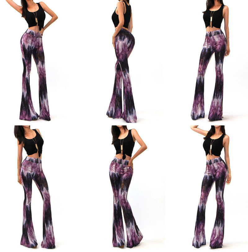 Flower Print Long Wide Leg Skinny Pants - Meet Yours Fashion - 4