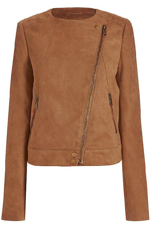 Khaki Oblique Zipper Lapel Short Jacket Coat - May Your Fashion - 5