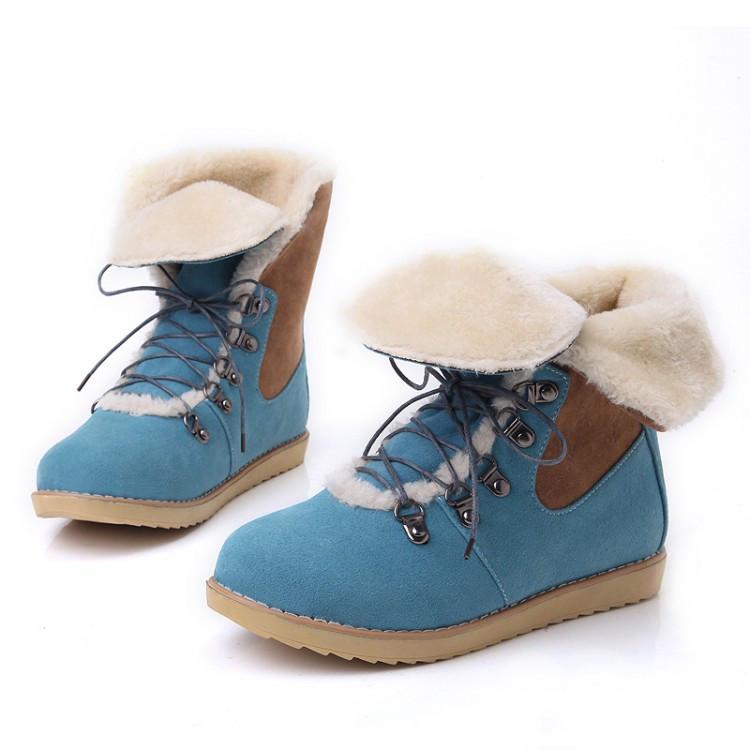 Hot Style Female Lace Up Fur Snow Boots