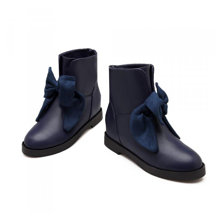Cute Bowknot Wedges Short Martin Boots
