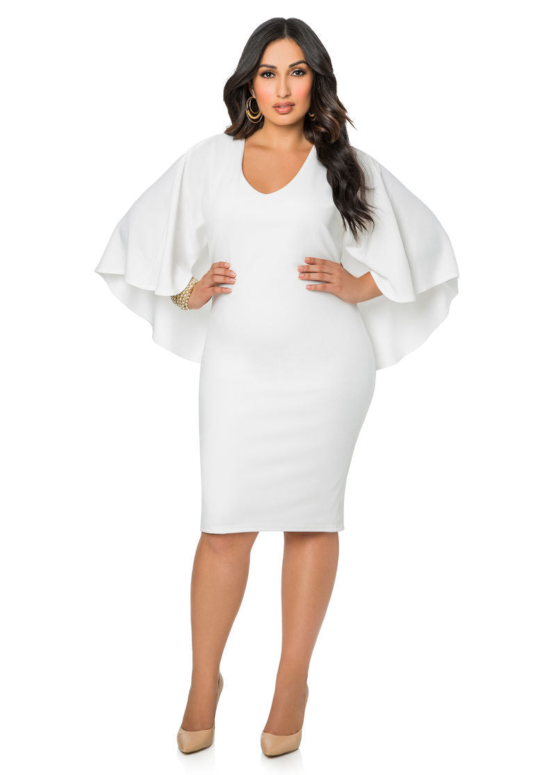 O-neck Half Sleeve Empire Knee-length Dress