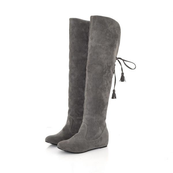 Classical Flat Thick Fur Snow Knee-High Increased Boots