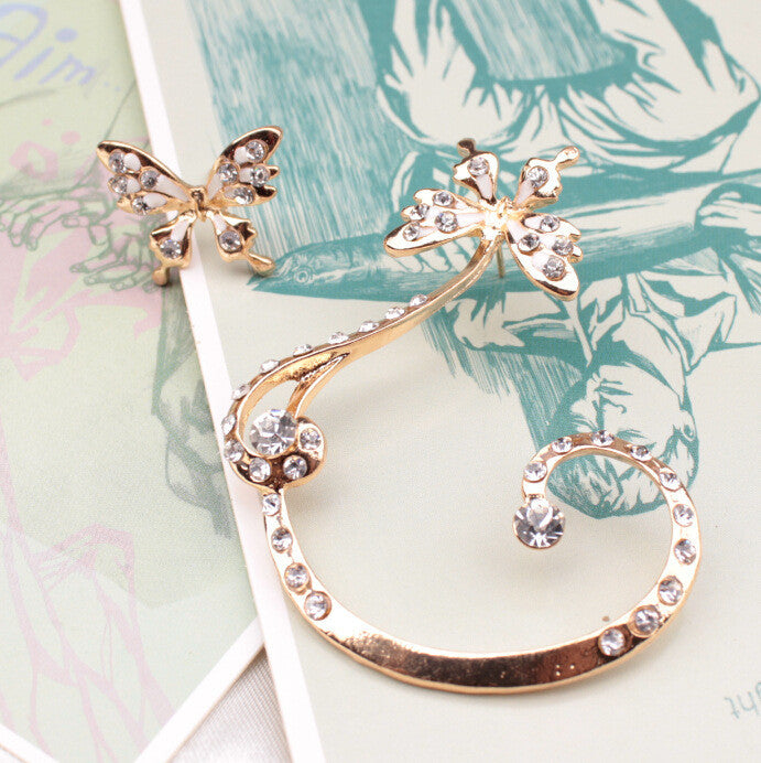 Personality Butterfly Crystal Earring Clip