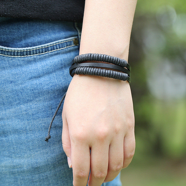 Fashion Multilayer Woven Leather Bracelet
